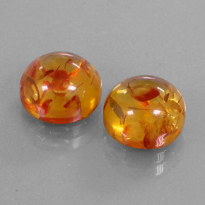  ct natürliche orangefarbener Bernstein-Edelsteine, Transparent, Transparent / Lichtdurchlässig