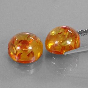  ct natürliche orangefarbener Bernstein-Edelsteine, Transparent, Transparent / Lichtdurchlässig