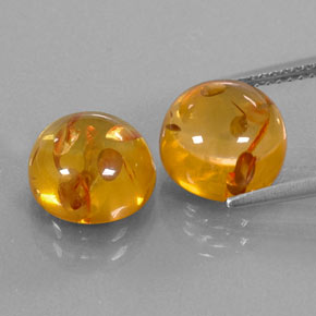  ct natürliche orangefarbener Bernstein-Edelsteine, Transparent, Transparent / Lichtdurchlässig