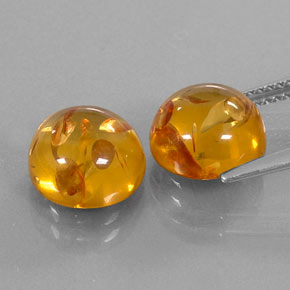  ct natürliche orangefarbener Bernstein-Edelsteine, Transparent, Transparent / Lichtdurchlässig