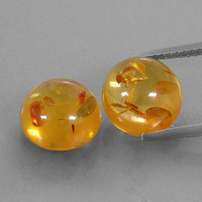  ct natürliche orangefarbener Bernstein-Edelsteine, Transparent, Transparent / Lichtdurchlässig