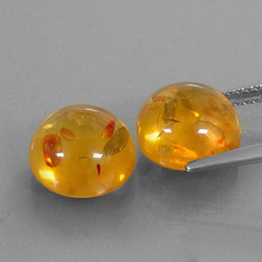  ct natürliche orangefarbener Bernstein-Edelsteine, Transparent, Transparent / Lichtdurchlässig