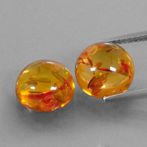  ct natürliche orangefarbener Bernstein-Edelsteine, Transparent, Transparent / Lichtdurchlässig