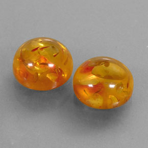  ct natürliche orangefarbener Bernstein-Edelsteine, Transparent, Transparent / Lichtdurchlässig