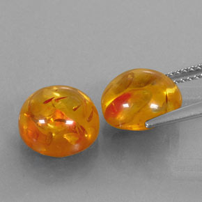  ct natürliche orangefarbener Bernstein-Edelsteine, Transparent, Transparent / Lichtdurchlässig