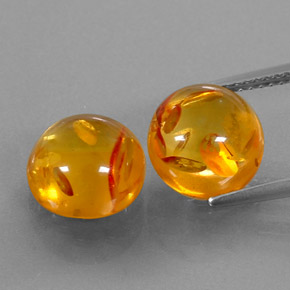  ct natürliche orangefarbener Bernstein-Edelsteine, Transparent, Transparent / Lichtdurchlässig