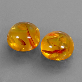  ct natürliche orangefarbener Bernstein-Edelsteine, Transparent, Transparent / Lichtdurchlässig