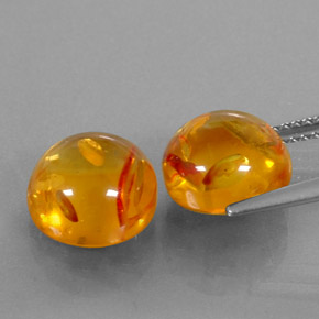  ct natürliche orangefarbener Bernstein-Edelsteine, Transparent, Transparent / Lichtdurchlässig