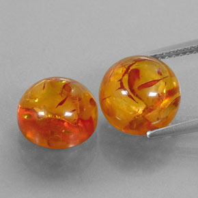  ct natürliche orangefarbener Bernstein-Edelsteine, Transparent, Transparent / Lichtdurchlässig