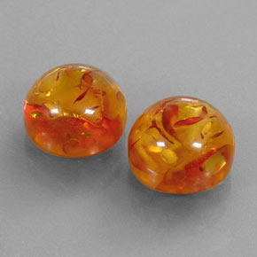  ct natürliche orangefarbener Bernstein-Edelsteine, Transparent, Transparent / Lichtdurchlässig