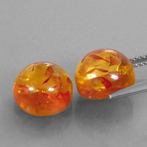  ct natürliche orangefarbener Bernstein-Edelsteine, Transparent, Transparent / Lichtdurchlässig