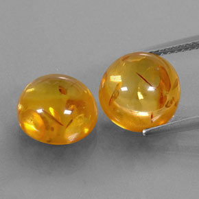  ct natürliche orangefarbener Bernstein-Edelsteine, Transparent, Transparent / Lichtdurchlässig