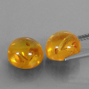  ct natürliche orangefarbener Bernstein-Edelsteine, Transparent, Transparent / Lichtdurchlässig