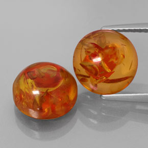  ct natürliche orangefarbener Bernstein-Edelsteine, Transparent, Transparent / Lichtdurchlässig