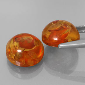  ct natürliche orangefarbener Bernstein-Edelsteine, Transparent, Transparent / Lichtdurchlässig