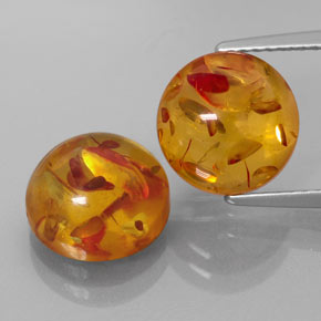  ct natürliche orangefarbener Bernstein-Edelsteine, Transparent, Transparent / Lichtdurchlässig