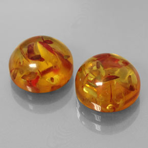  ct natürliche orangefarbener Bernstein-Edelsteine, Transparent, Transparent / Lichtdurchlässig