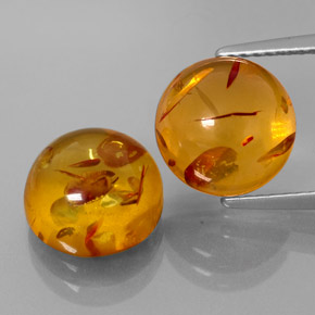  ct natürliche orangefarbener Bernstein-Edelsteine, Transparent, Transparent / Lichtdurchlässig