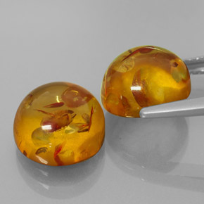  ct natürliche orangefarbener Bernstein-Edelsteine, Transparent, Transparent / Lichtdurchlässig