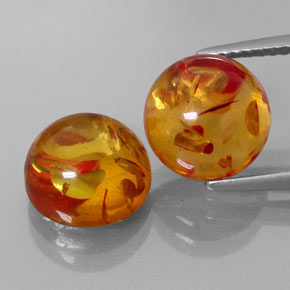  ct natürliche orangefarbener Bernstein-Edelsteine, Transparent, Transparent / Lichtdurchlässig