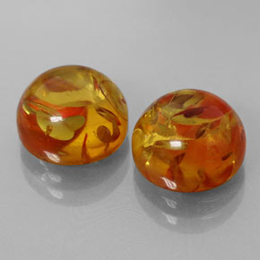  ct natürliche orangefarbener Bernstein-Edelsteine, Transparent, Transparent / Lichtdurchlässig
