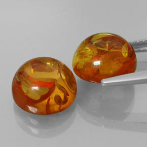  ct natürliche orangefarbener Bernstein-Edelsteine, Transparent, Transparent / Lichtdurchlässig