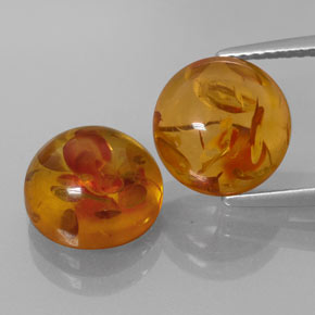  ct natürliche orangefarbener Bernstein-Edelsteine, Transparent, Transparent / Lichtdurchlässig