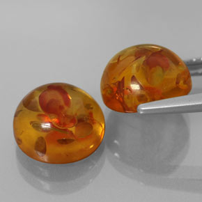  ct natürliche orangefarbener Bernstein-Edelsteine, Transparent, Transparent / Lichtdurchlässig
