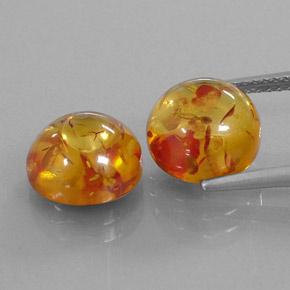  ct natürliche orangefarbener Bernstein-Edelsteine, Transparent, Transparent / Lichtdurchlässig
