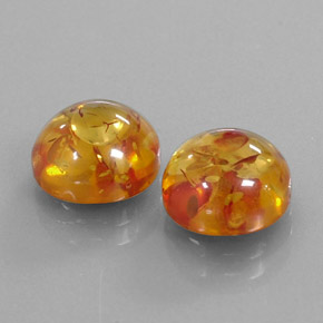  ct natürliche orangefarbener Bernstein-Edelsteine, Transparent, Transparent / Lichtdurchlässig