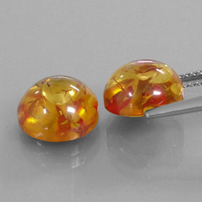  ct natürliche orangefarbener Bernstein-Edelsteine, Transparent, Transparent / Lichtdurchlässig