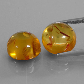  ct natürliche orangefarbener Bernstein-Edelsteine, Transparent, Transparent / Lichtdurchlässig