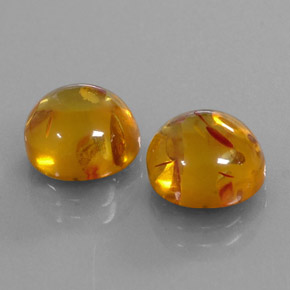  ct natürliche orangefarbener Bernstein-Edelsteine, Transparent, Transparent / Lichtdurchlässig