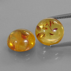  ct natürliche orangefarbener Bernstein-Edelsteine, Transparent, Transparent / Lichtdurchlässig
