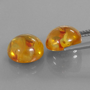  ct natürliche orangefarbener Bernstein-Edelsteine, Transparent, Transparent / Lichtdurchlässig