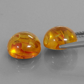  ct natürliche orangefarbener Bernstein-Edelsteine, Transparent, Transparent / Lichtdurchlässig