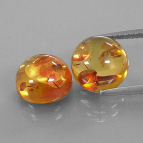  ct natürliche orangefarbener Bernstein-Edelsteine, Transparent, Transparent / Lichtdurchlässig