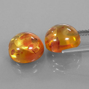  ct natürliche orangefarbener Bernstein-Edelsteine, Transparent, Transparent / Lichtdurchlässig
