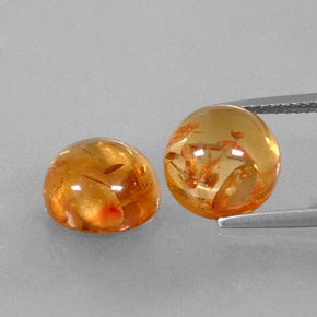  ct natürliche orangefarbener Bernstein-Edelsteine, Transparent, Transparent / Lichtdurchlässig