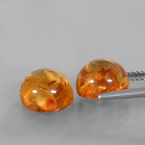  ct natürliche orangefarbener Bernstein-Edelsteine, Transparent, Transparent / Lichtdurchlässig