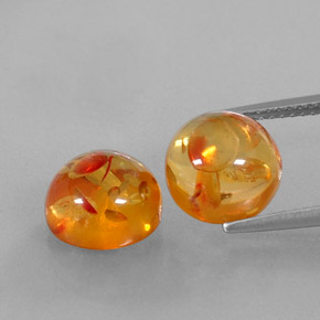  ct natürliche orangefarbener Bernstein-Edelsteine, Transparent, Transparent / Lichtdurchlässig