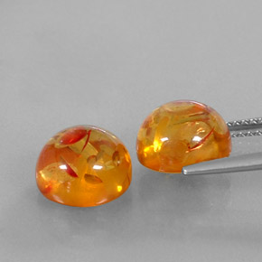  ct natürliche orangefarbener Bernstein-Edelsteine, Transparent, Transparent / Lichtdurchlässig
