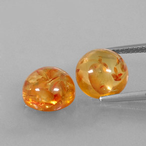  ct natürliche orangefarbener Bernstein-Edelsteine, Transparent, Transparent / Lichtdurchlässig