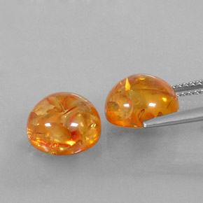  ct natürliche orangefarbener Bernstein-Edelsteine, Transparent, Transparent / Lichtdurchlässig