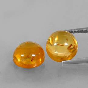  ct natürliche orangefarbener Bernstein-Edelsteine, Transparent, Transparent / Lichtdurchlässig