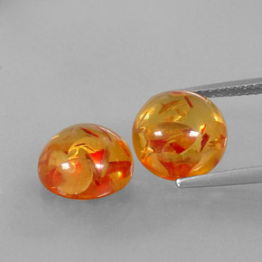  ct natürliche orangefarbener Bernstein-Edelsteine, Transparent, Transparent / Lichtdurchlässig