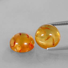  ct natürliche orangefarbener Bernstein-Edelsteine, Transparent, Transparent / Lichtdurchlässig