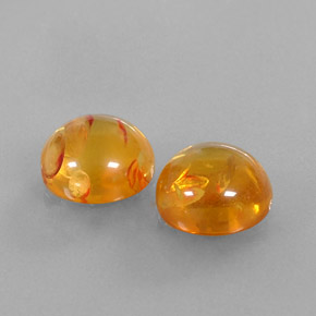  ct natürliche orangefarbener Bernstein-Edelsteine, Transparent, Transparent / Lichtdurchlässig
