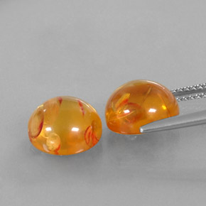  ct natürliche orangefarbener Bernstein-Edelsteine, Transparent, Transparent / Lichtdurchlässig