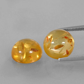  ct natürliche orangefarbener Bernstein-Edelsteine, Transparent, Transparent / Lichtdurchlässig